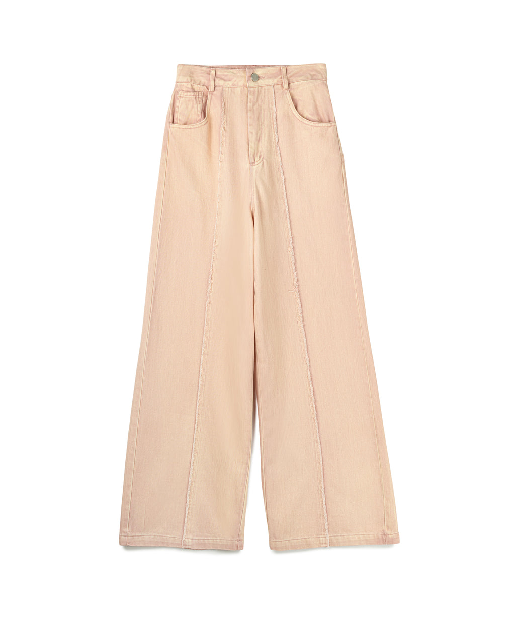 Frayed Center Seam Denim Pants