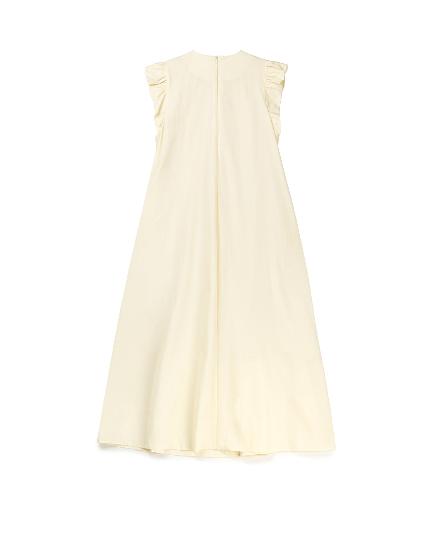 Pleated Flutter-Sleeve Maxi Dress