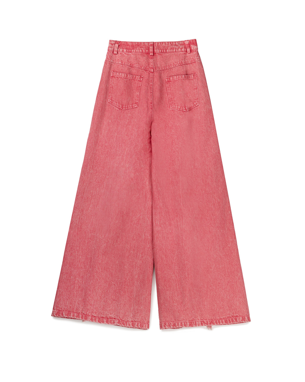 Pink Denim Frayed Pants