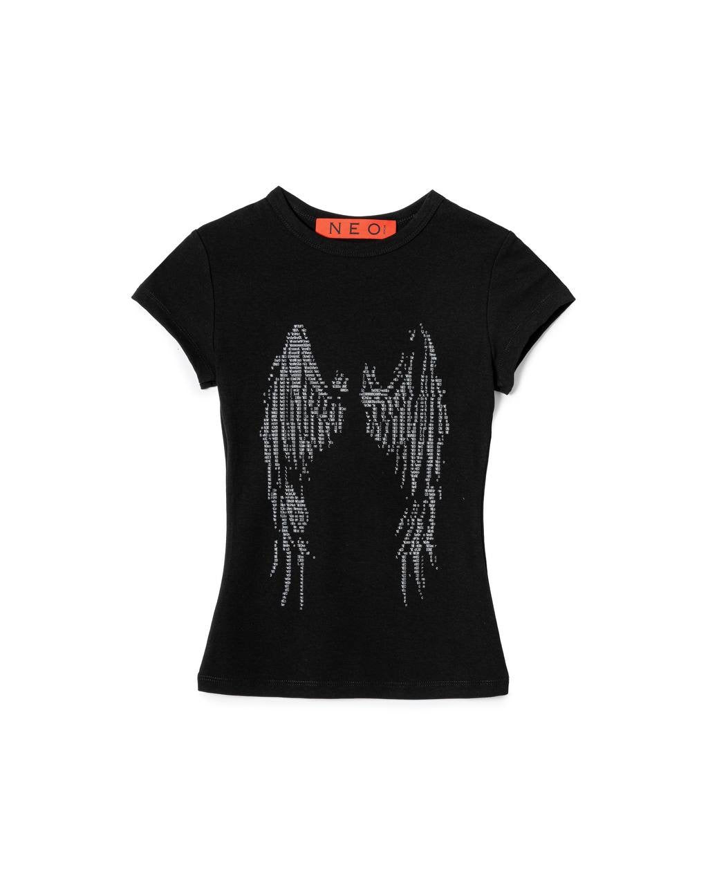 N E O Typographic Wing-Print Top