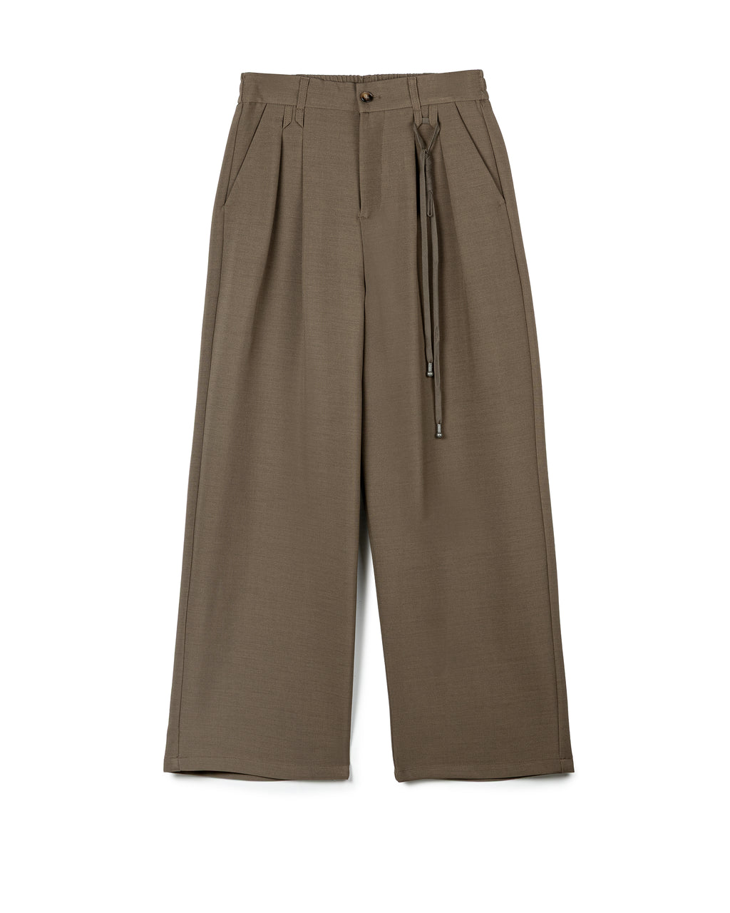 Tailored Draped-Detail Elastic Trousers