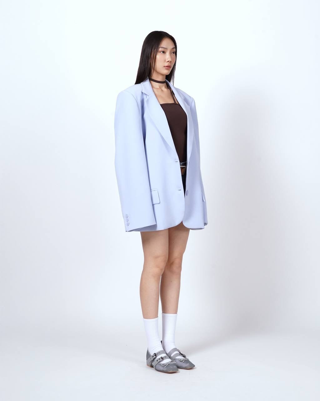 V-Collared Oversized Blazer