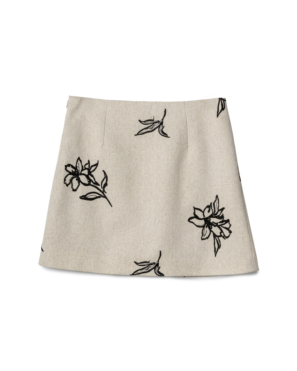 Embroidered Linen Skort