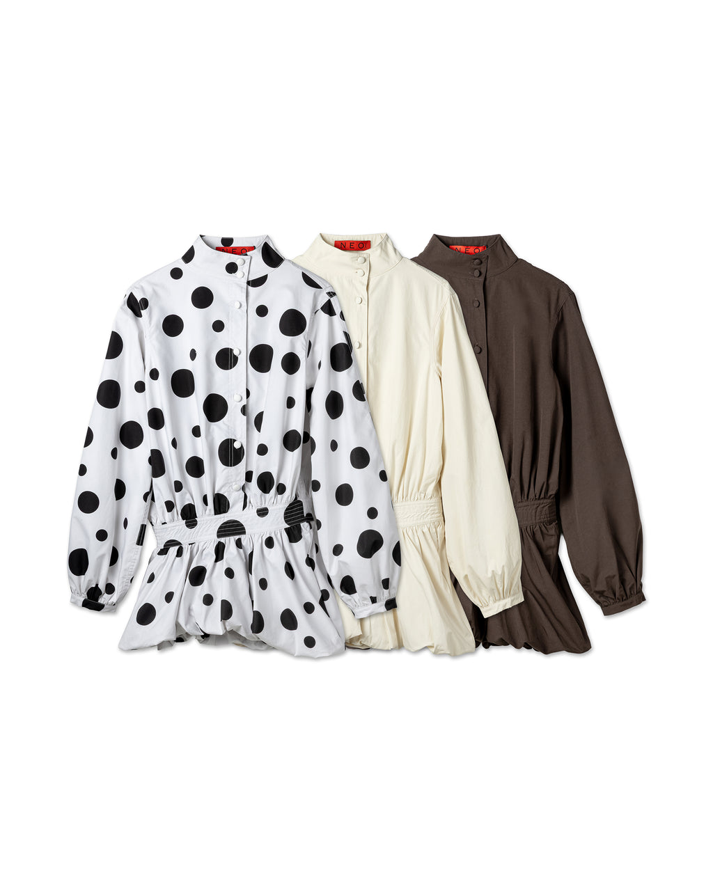 Vol.3 Ch.2 Sculptural Smocked-Waist Blouse (PolkaDot)