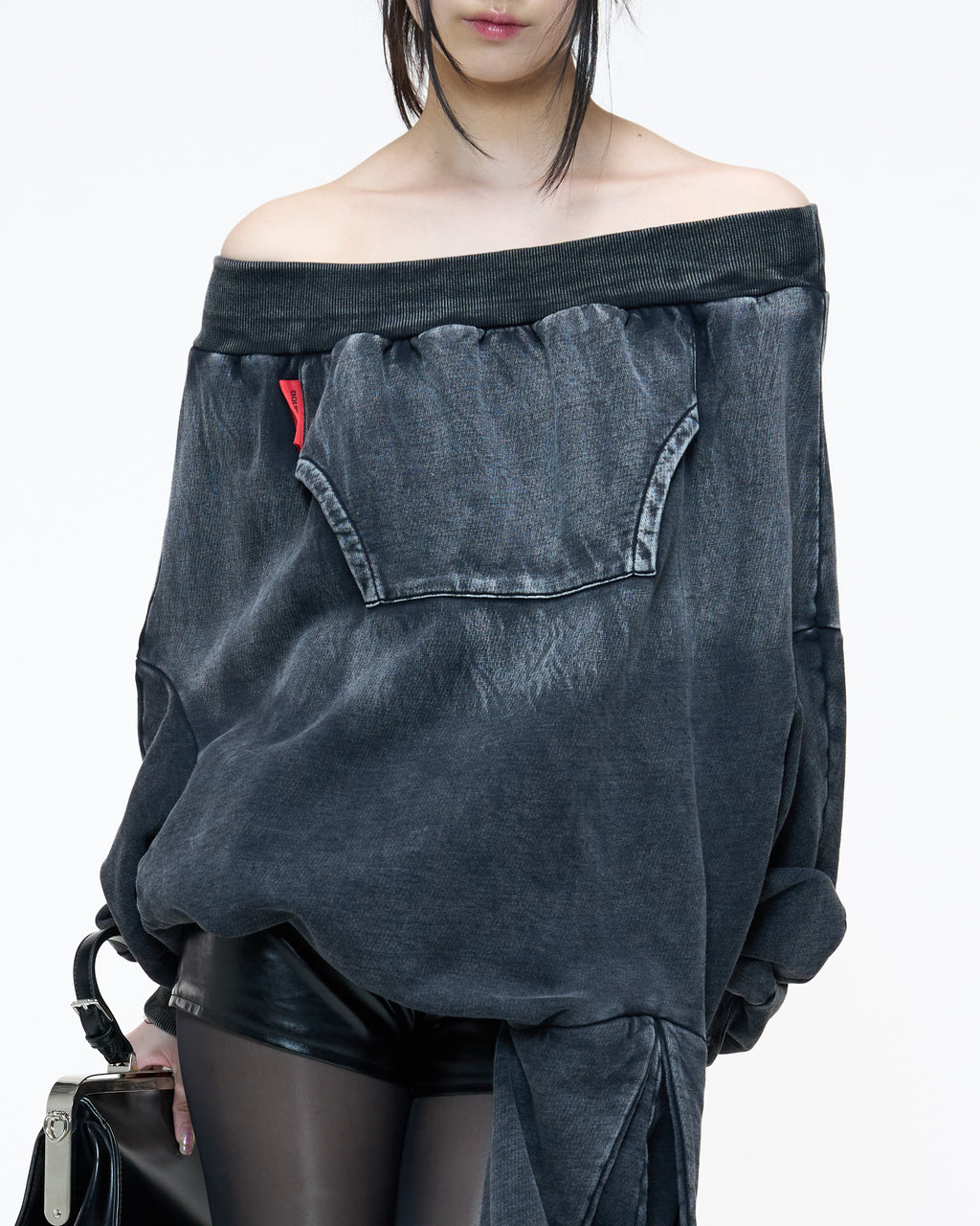 DOUBLE BACK Black Upside Down Hoodie