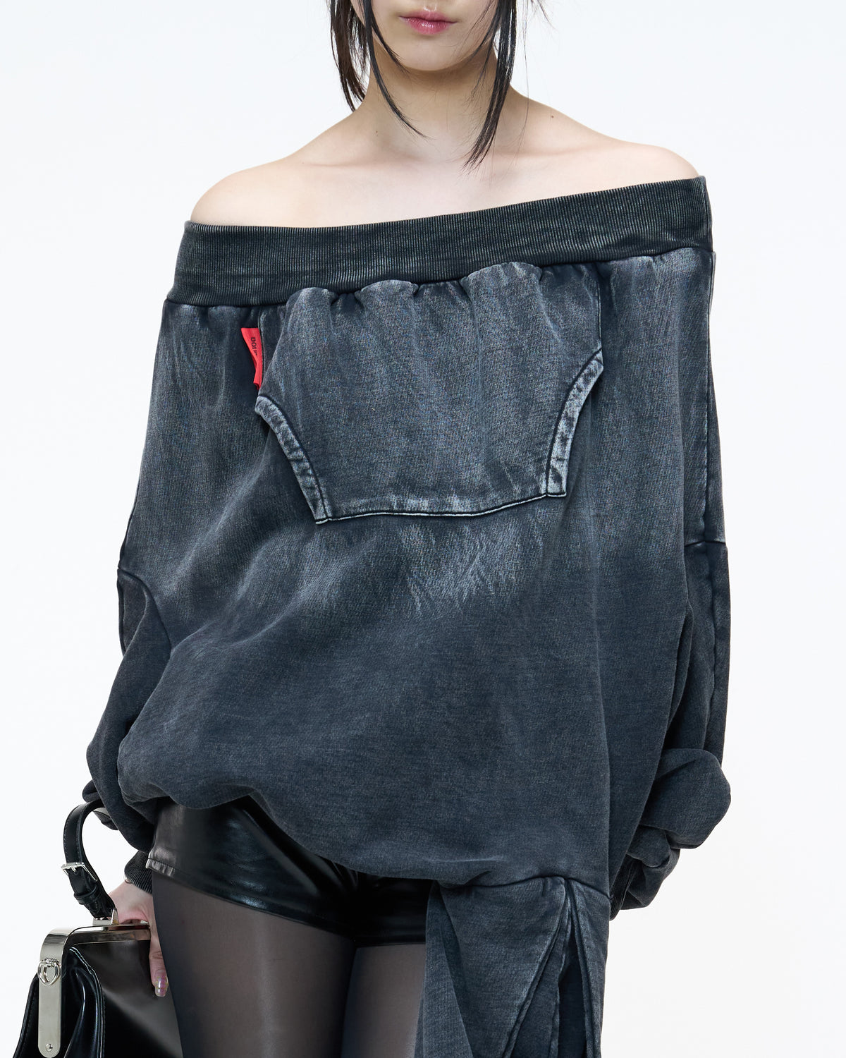 DOUBLE BACK Black Upside Down Hoodie