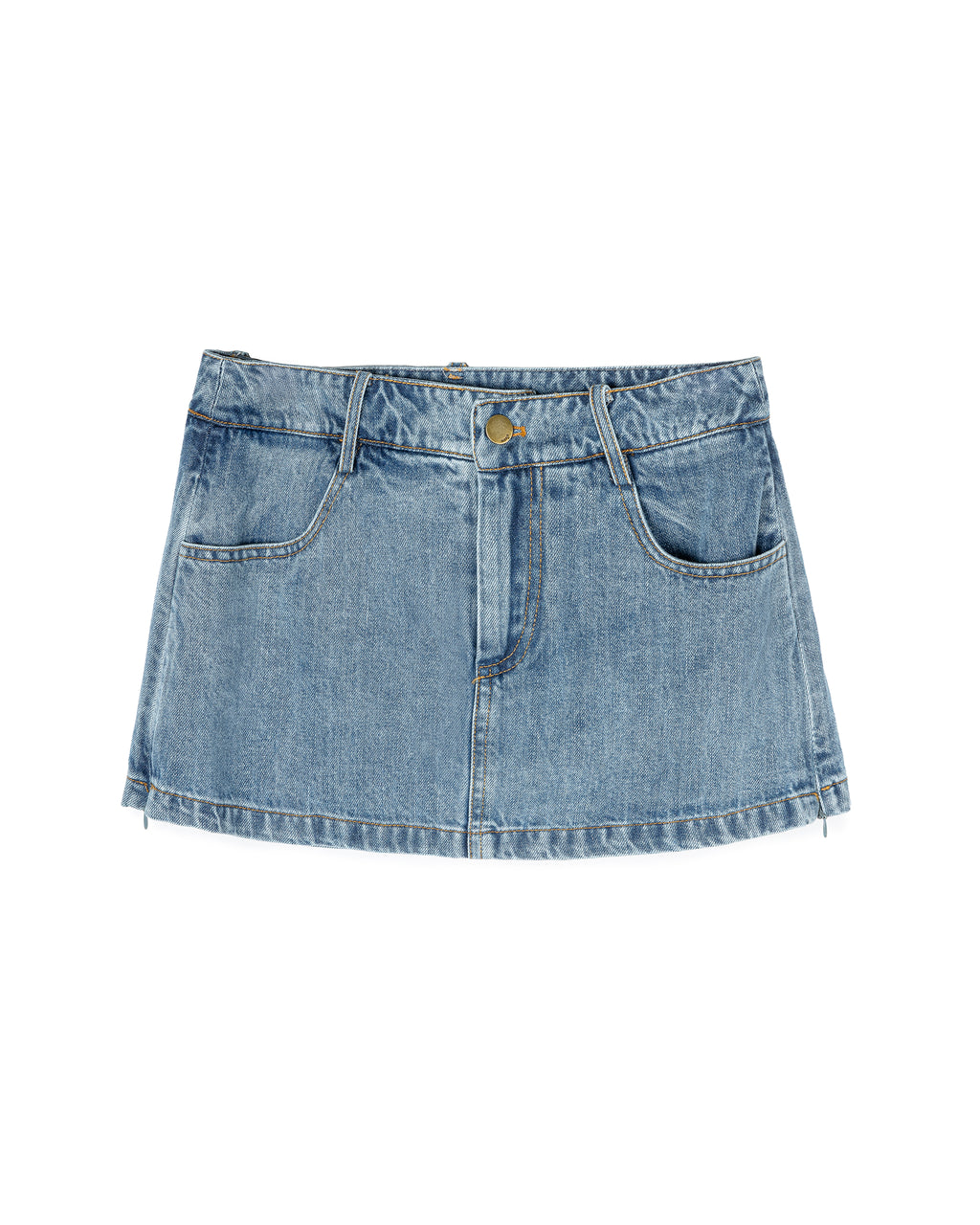 Minimalist Raw Denim Mini Skort