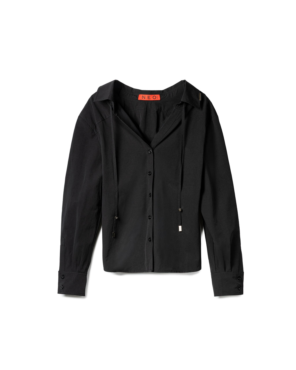 Vol.3 Ch.2 Minimalist Drawstring-Collar Poplin Blouse
