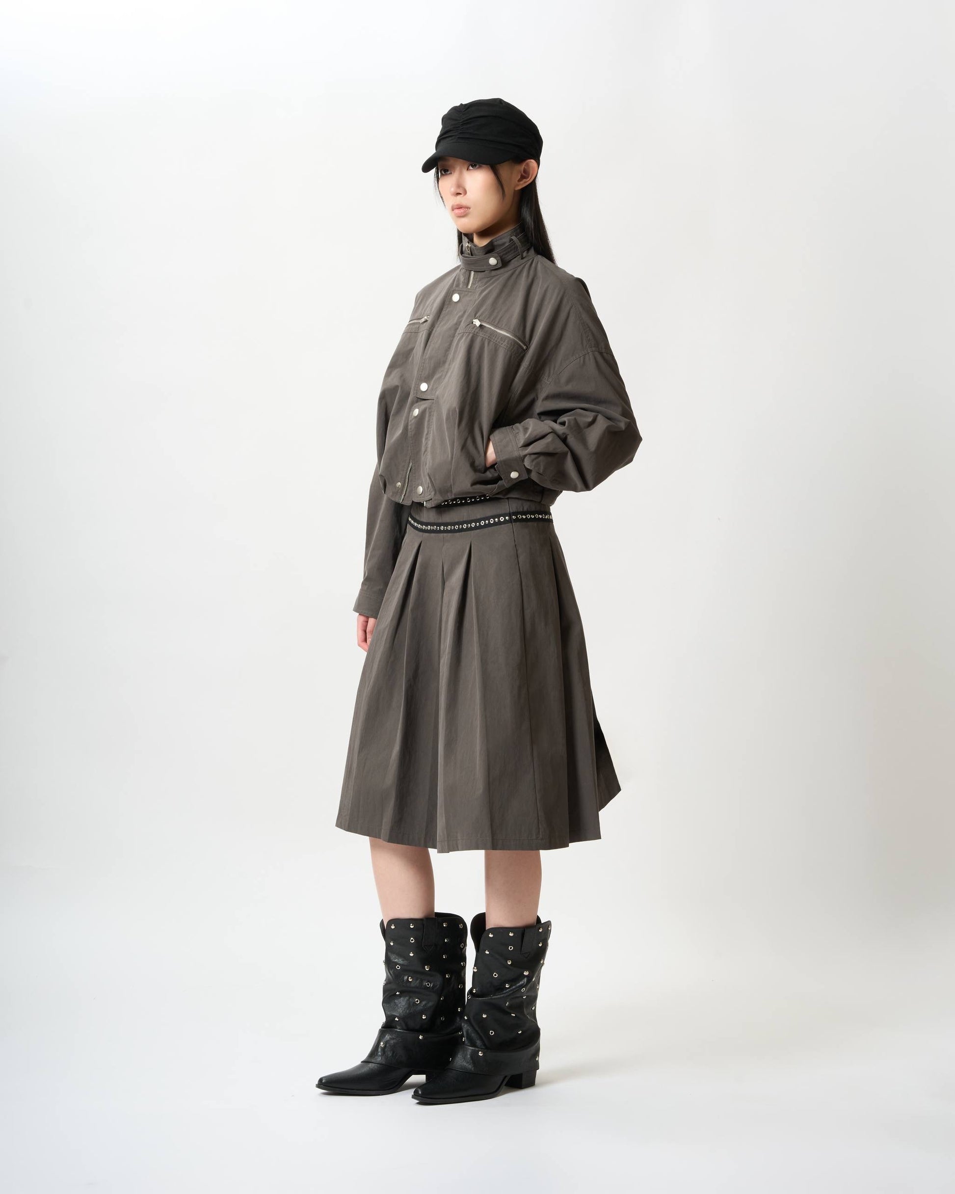 Utility Zip-Detail Nylon Jacket