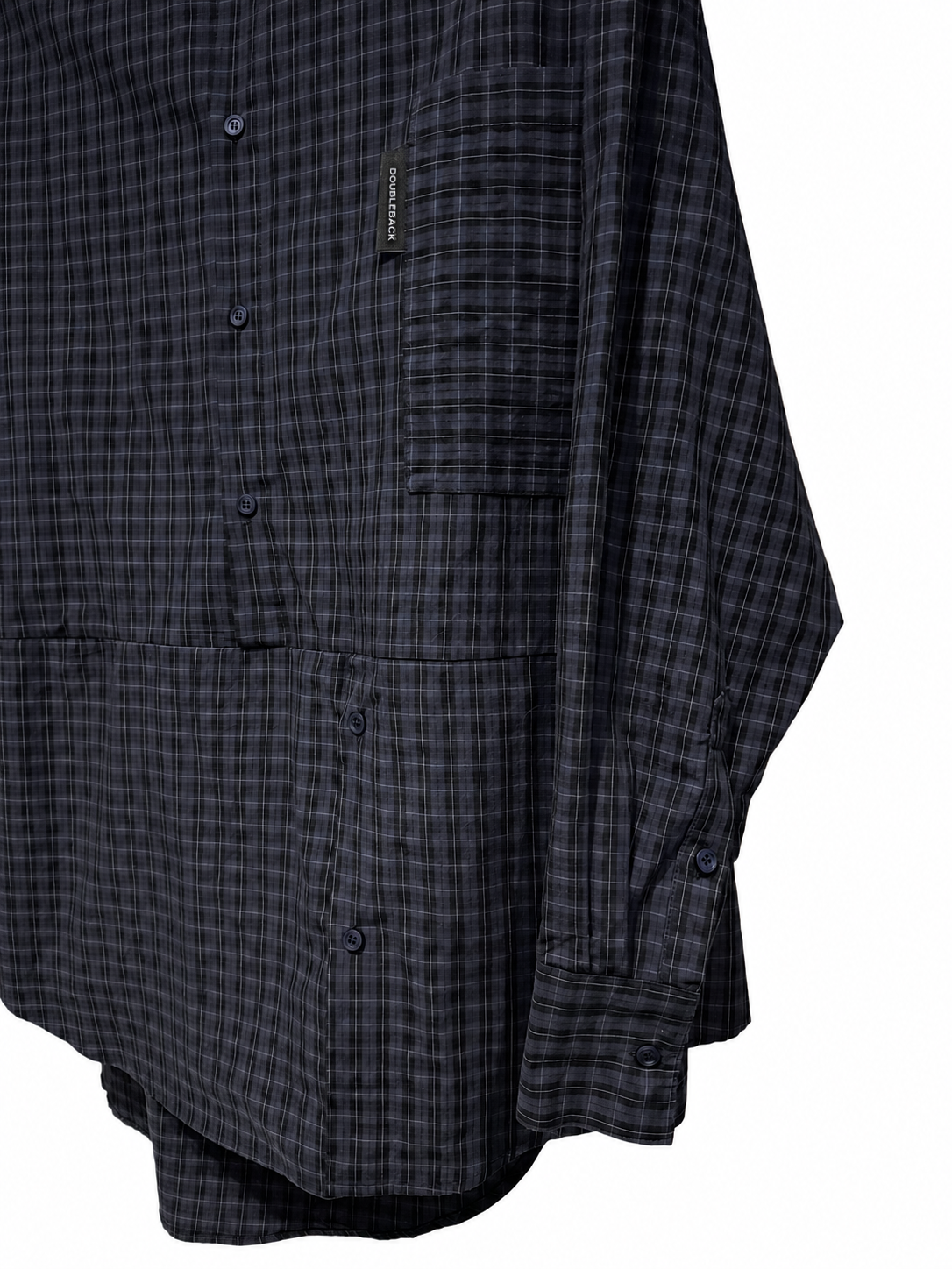DOUBLEBACK Checkered Twisted Shirt （Blue）