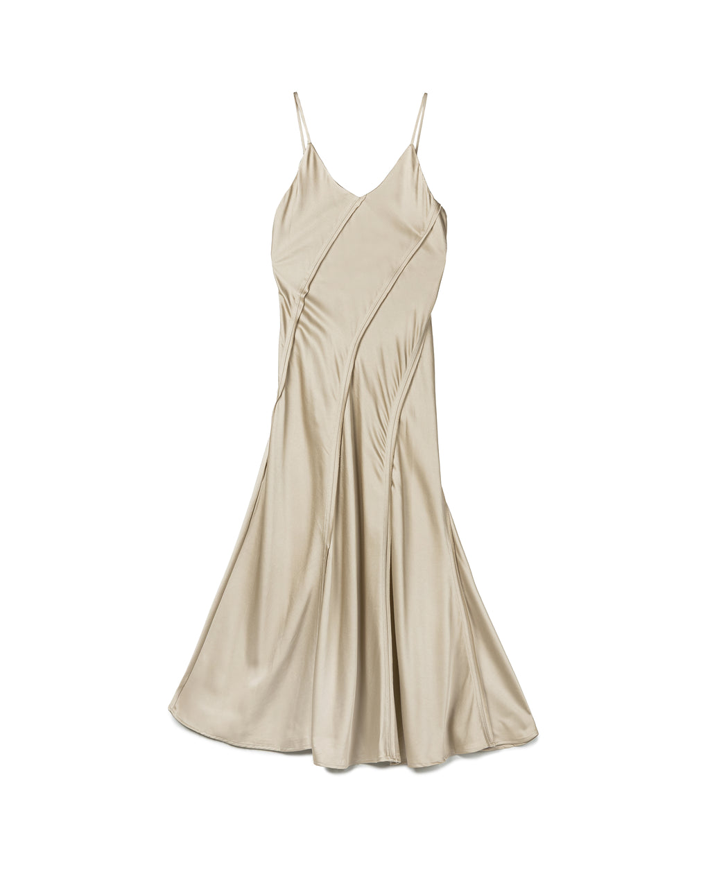 Fluid Seam-Detailed Slip Dress