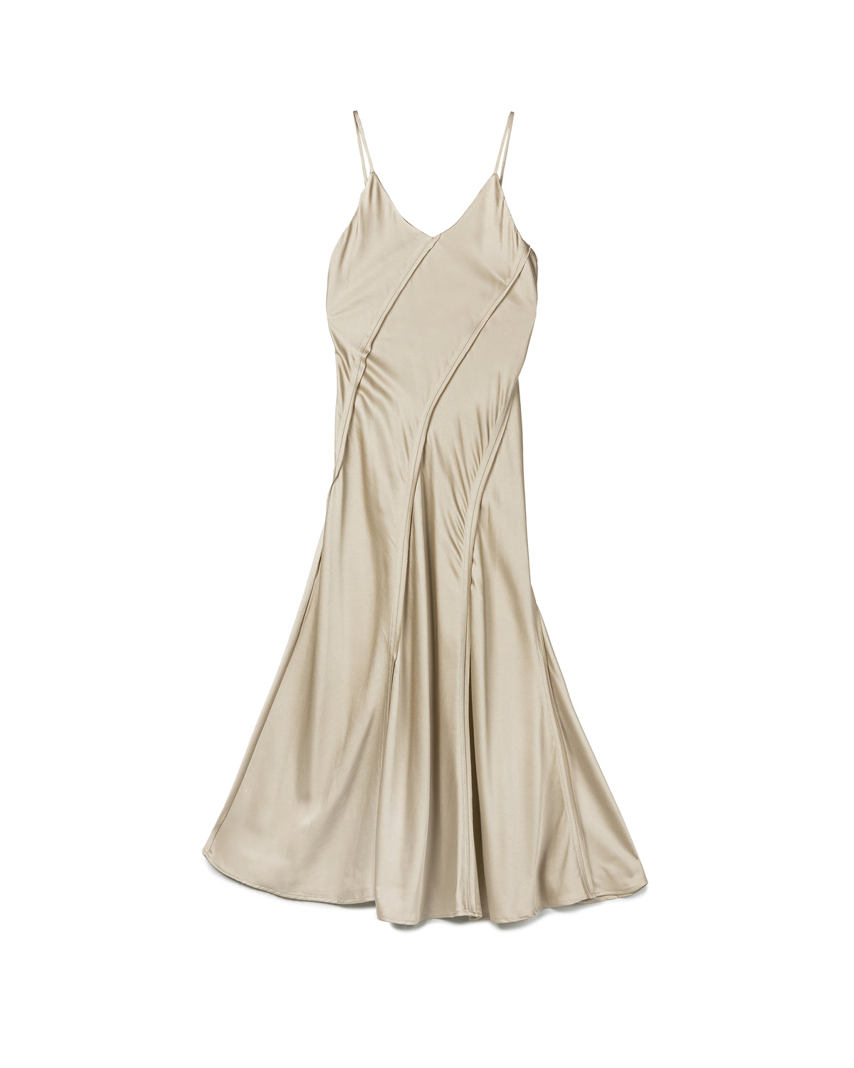 Fluid Seam-Detailed Slip Dress