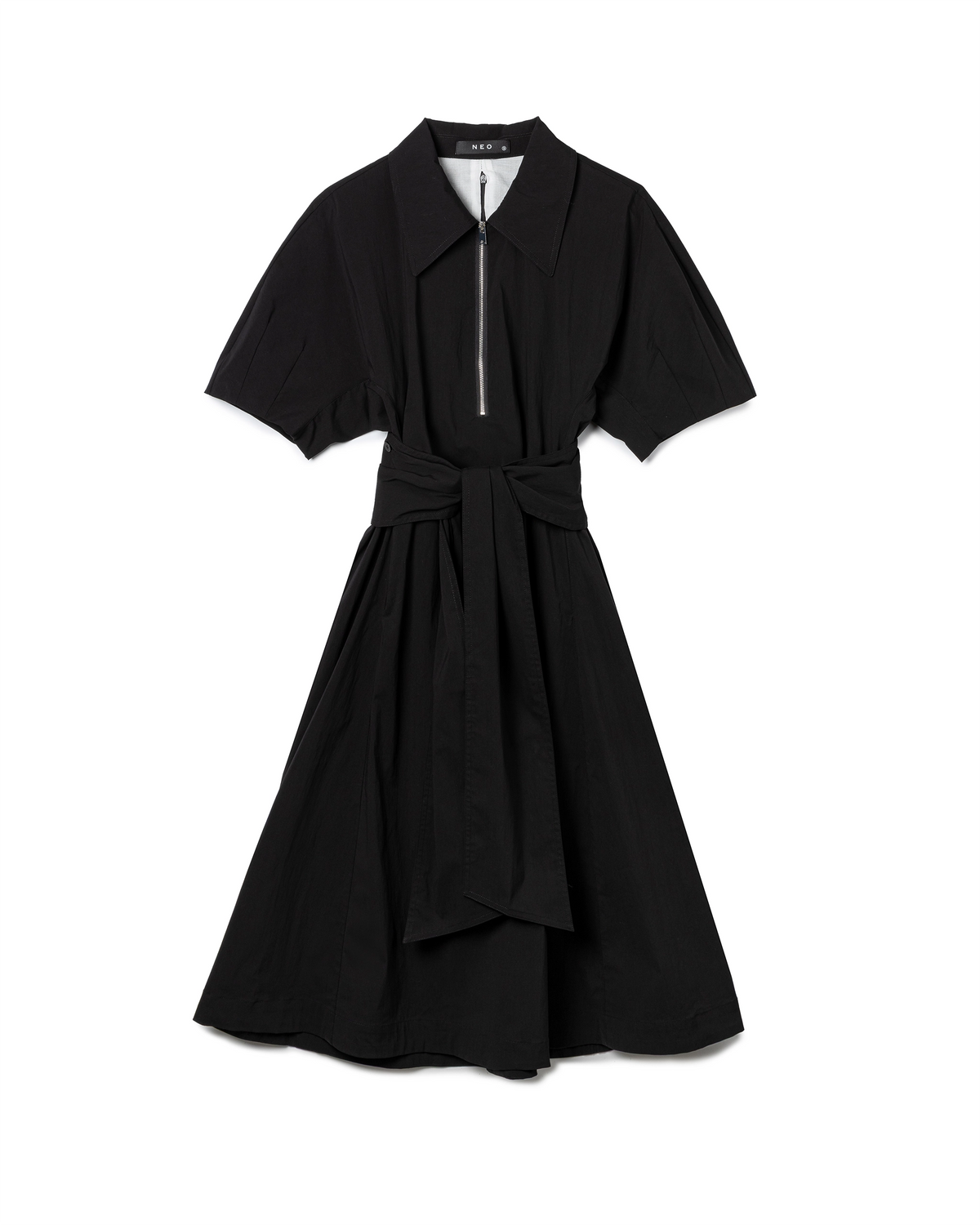 Column Sash Midi Dress with Tie