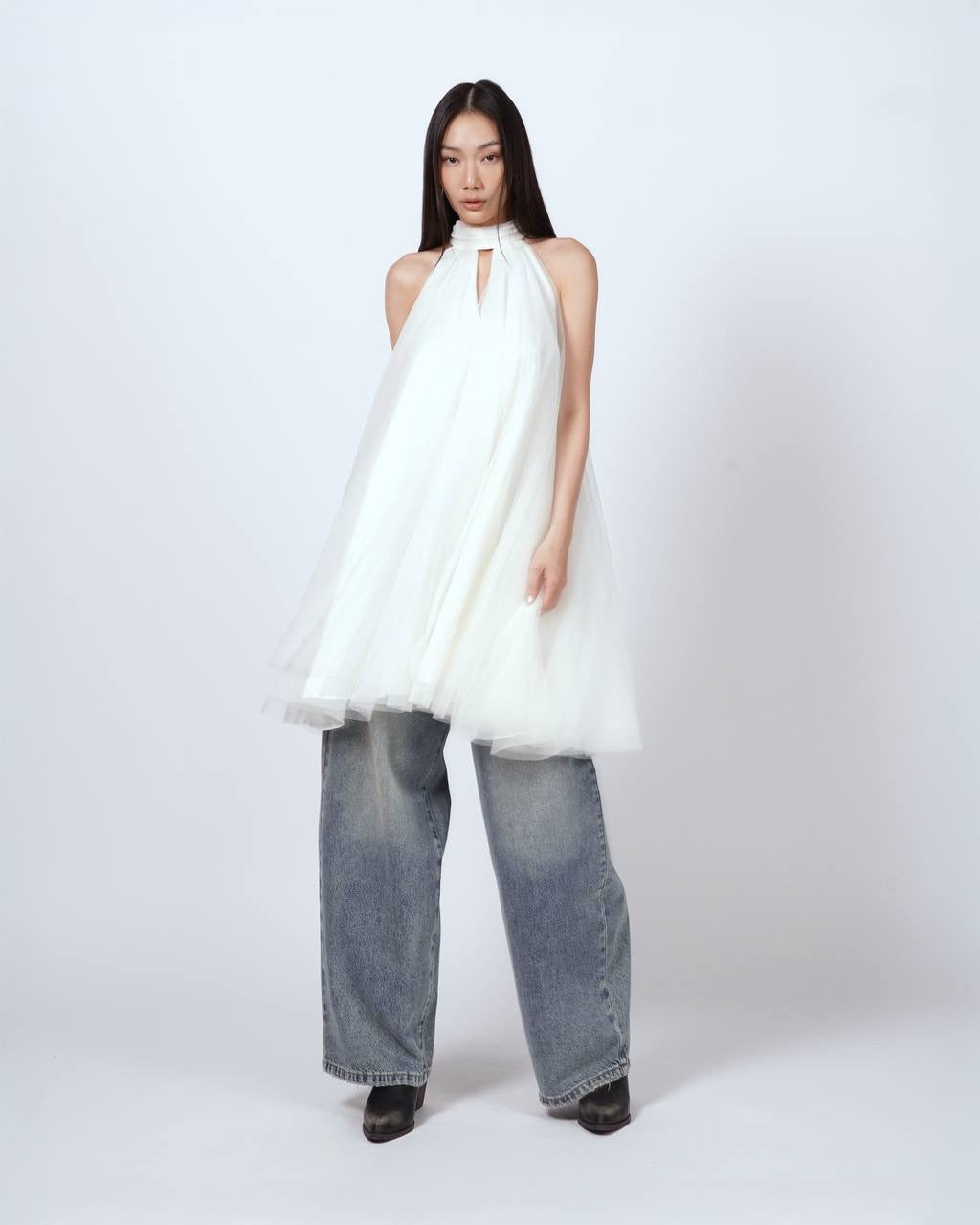 Tulle Bow Halter Dress