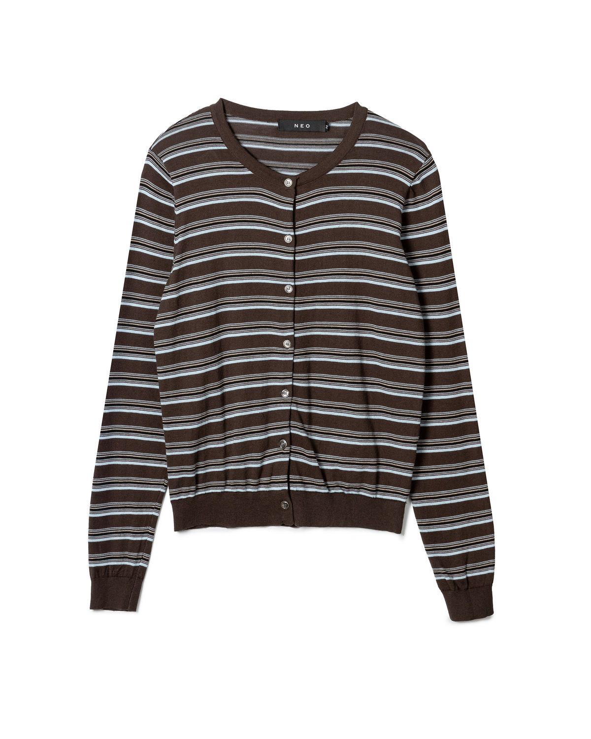 Fitted Striped Knit Cardigan