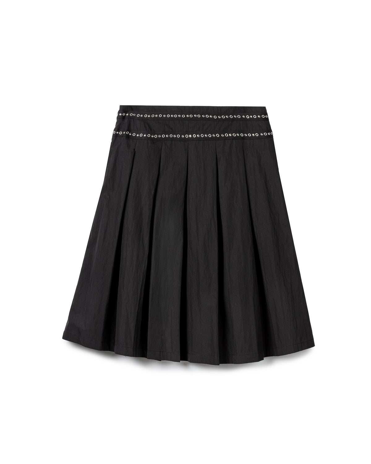 Eyelet-Trimmed Pleated Skirt