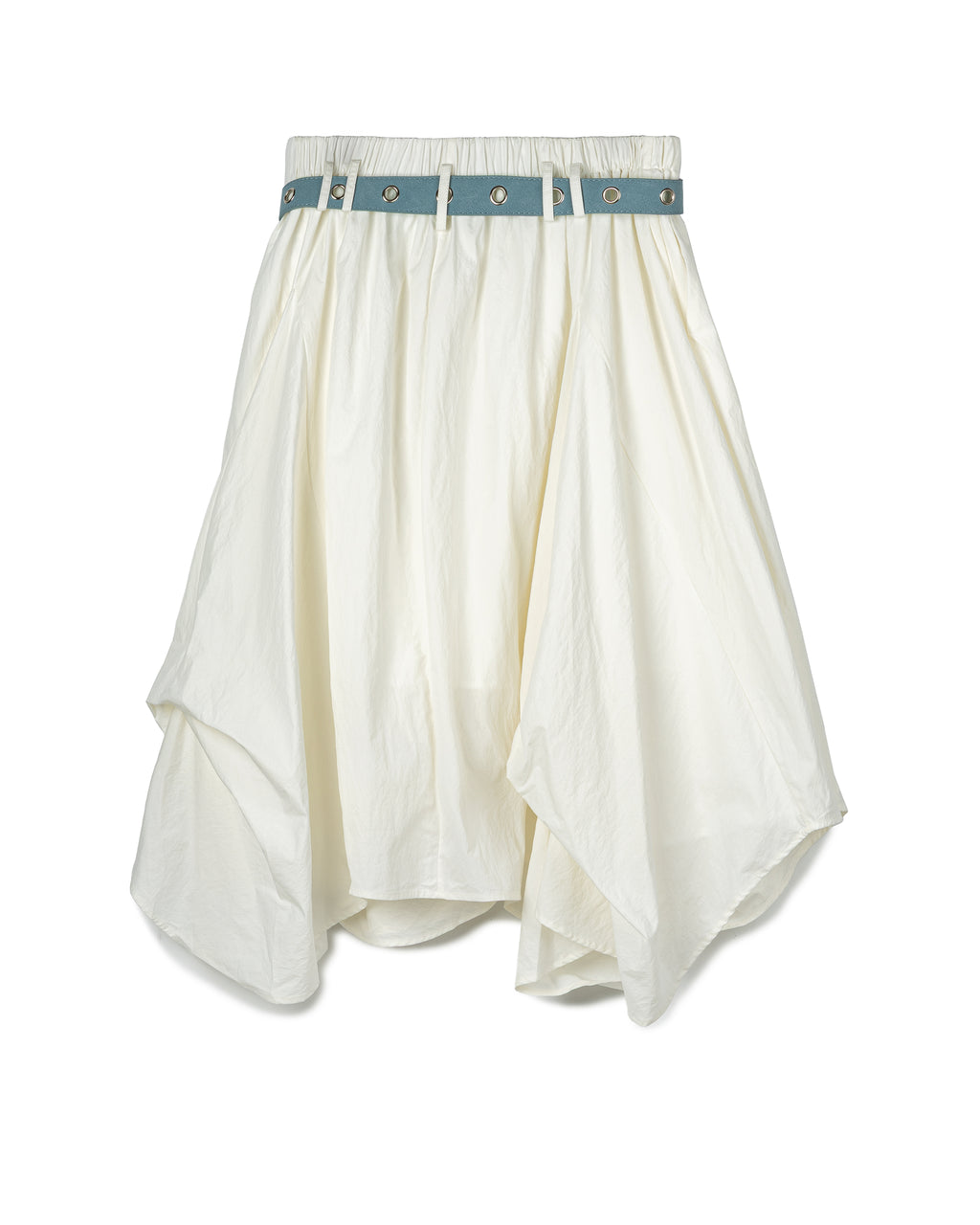 Asymmetric Belted Volume Skirt