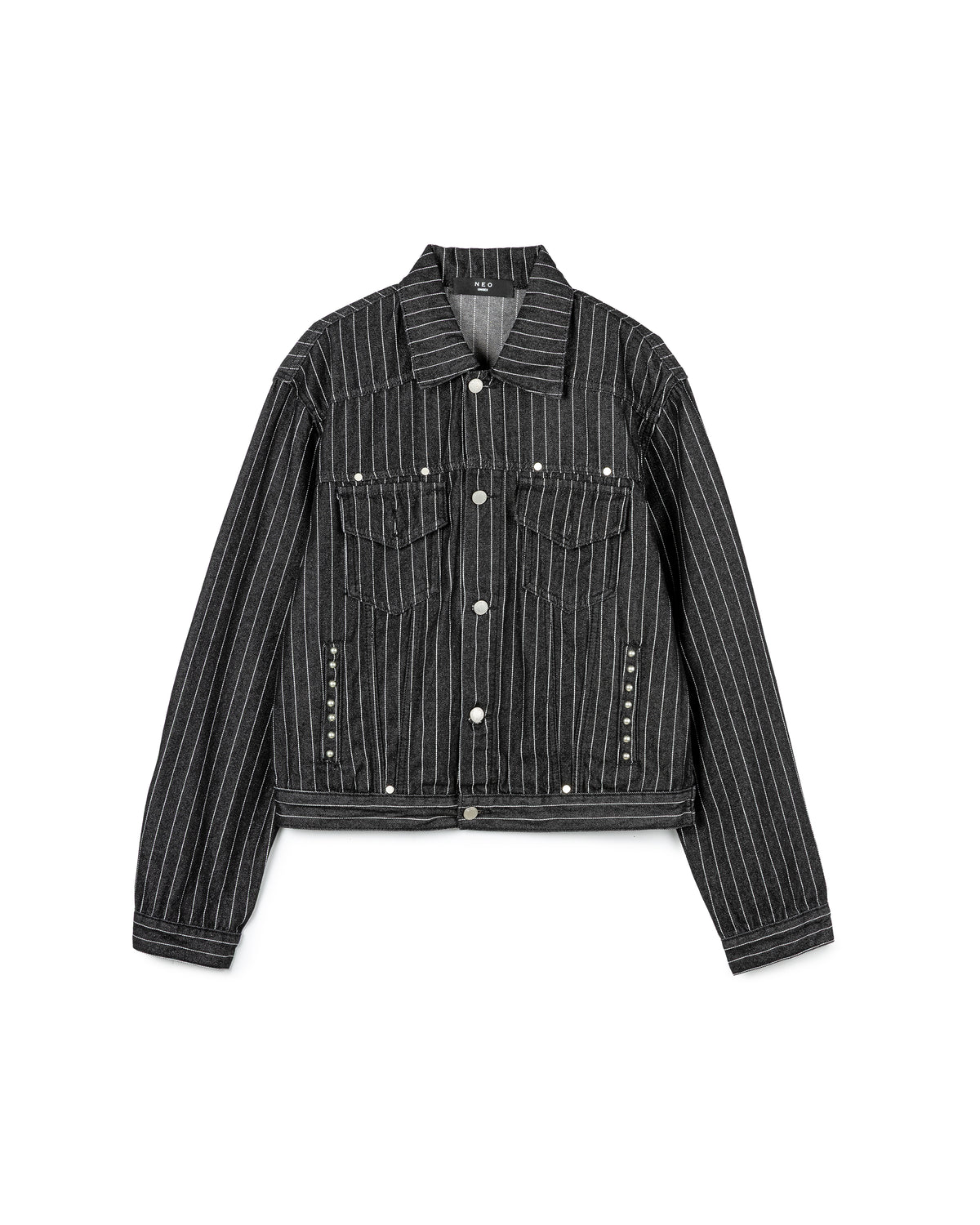 Modern Striped Denim Jacket