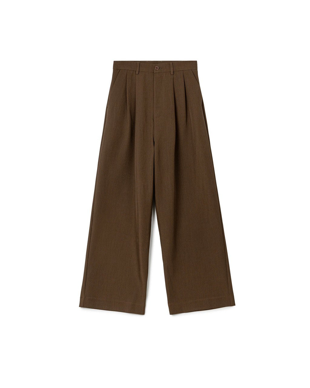 Pleated Straight Trousers