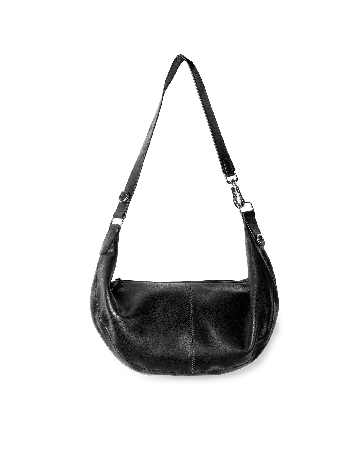 Curved Leather Crossbody Bag