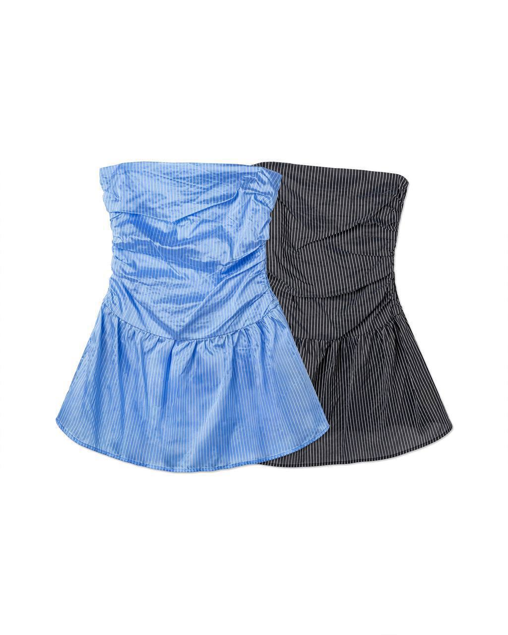Ruched Stripe Tube Top