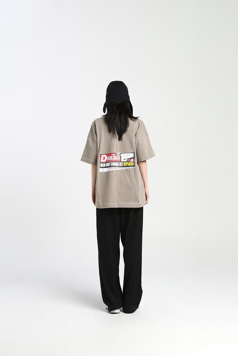 DOUBLE BACK Headline News Brown Oversize