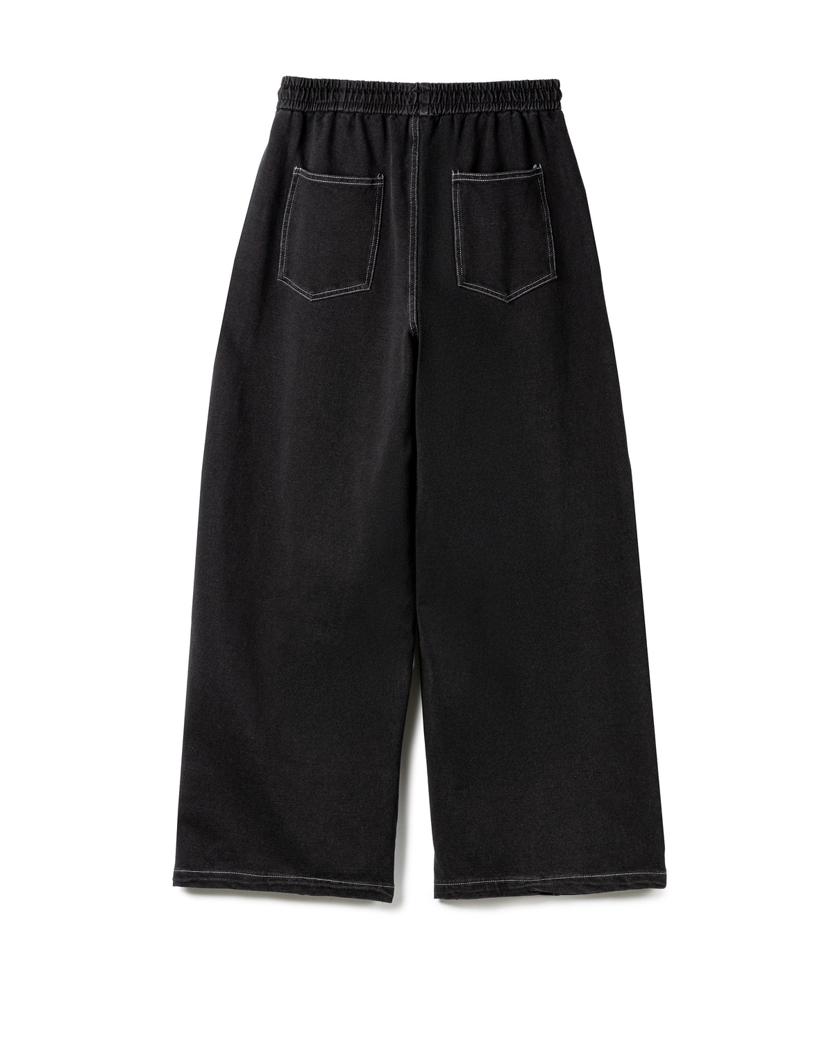 Stitched Drawstring Denim Trousers
