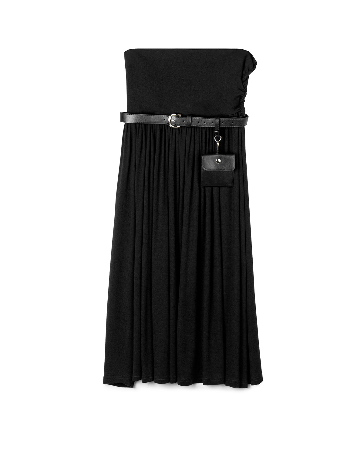 Minimal Rhinestone with Belted Skirt Set