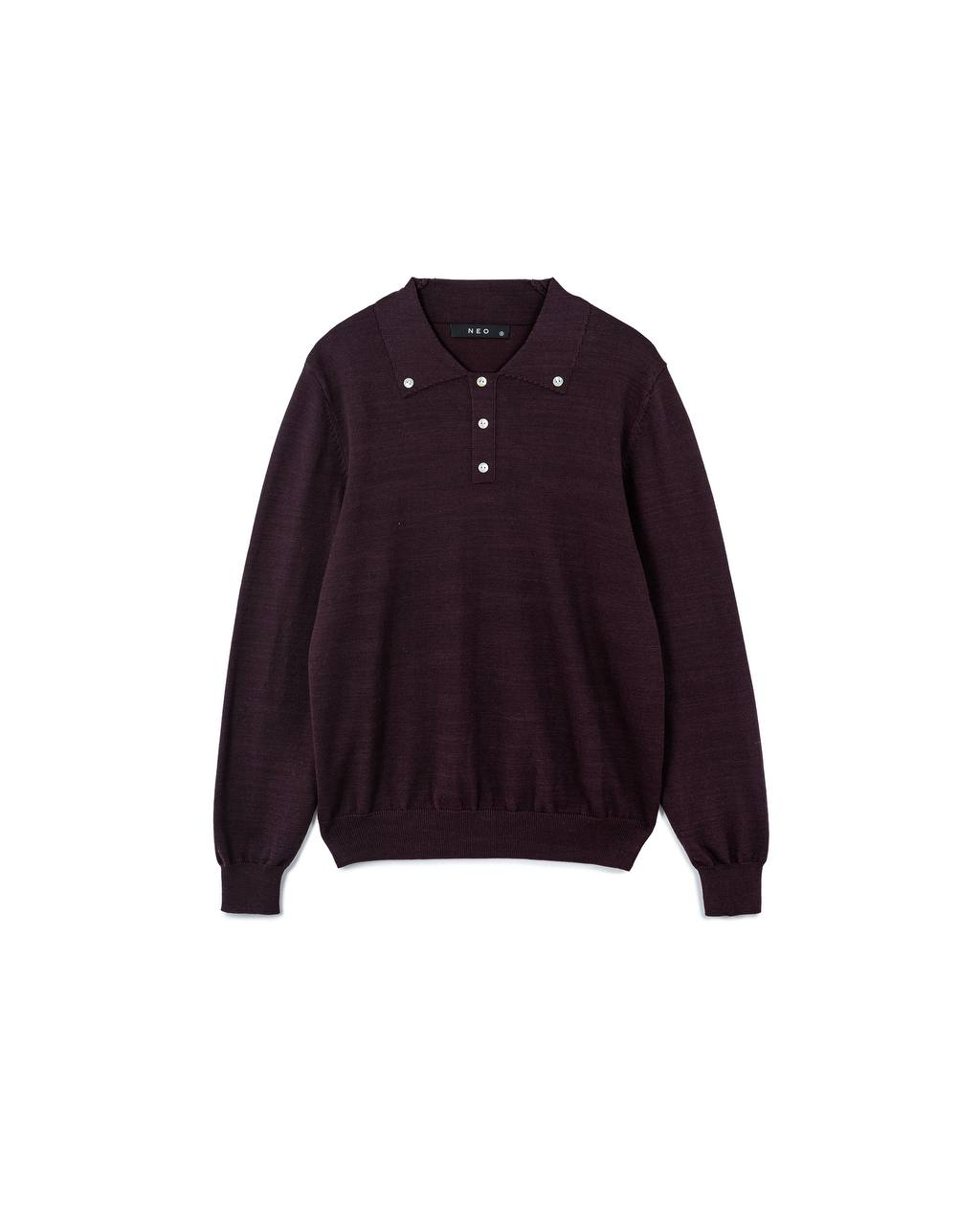 Knit Button Polo Sweater