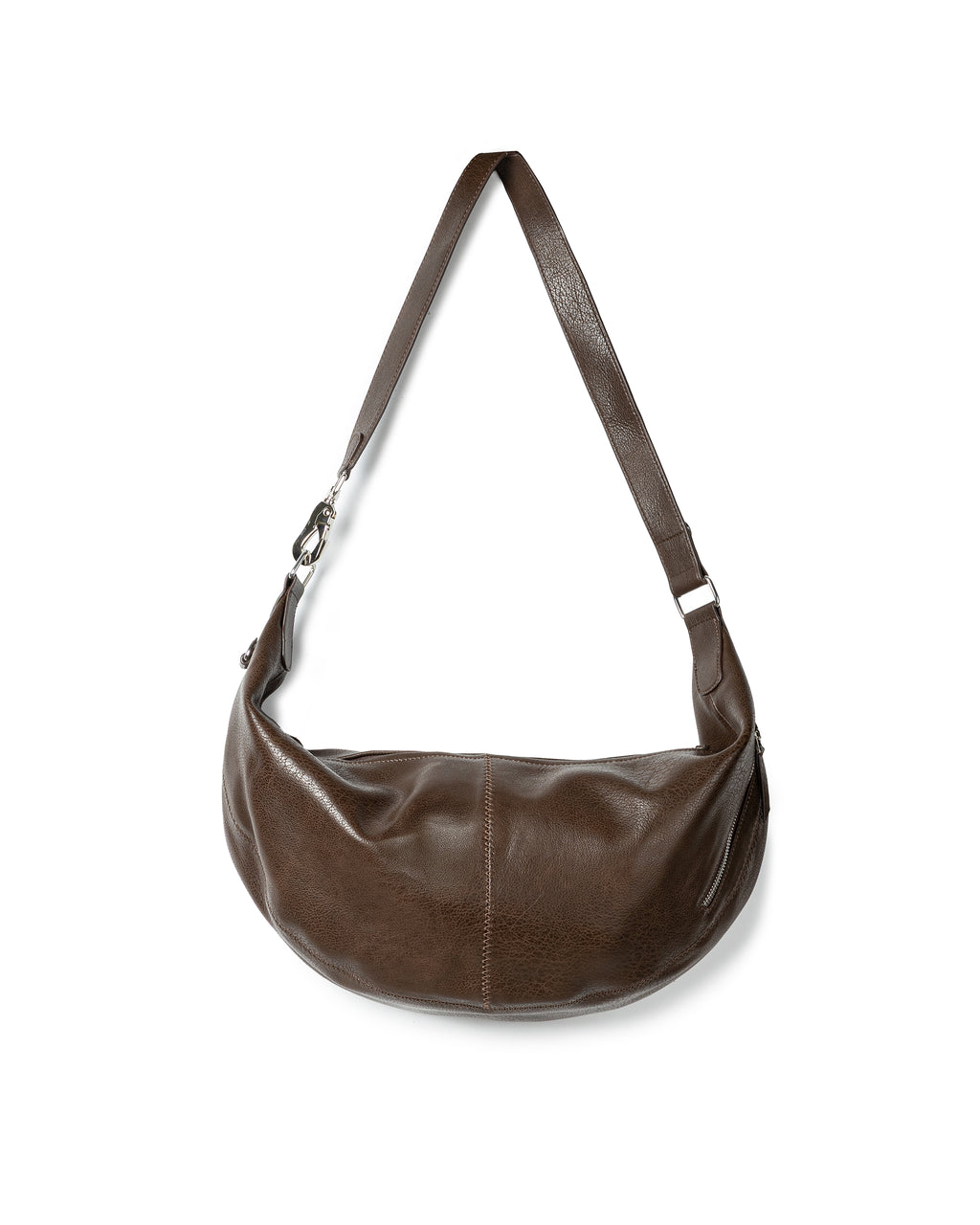 Curved Leather Crossbody Bag