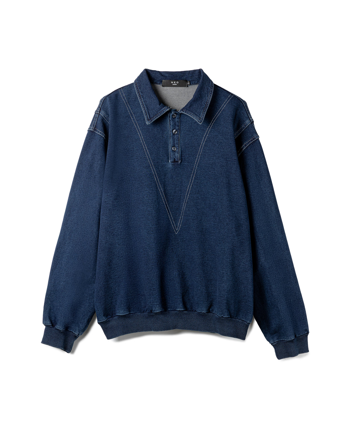 Structured Stitched Polo Top