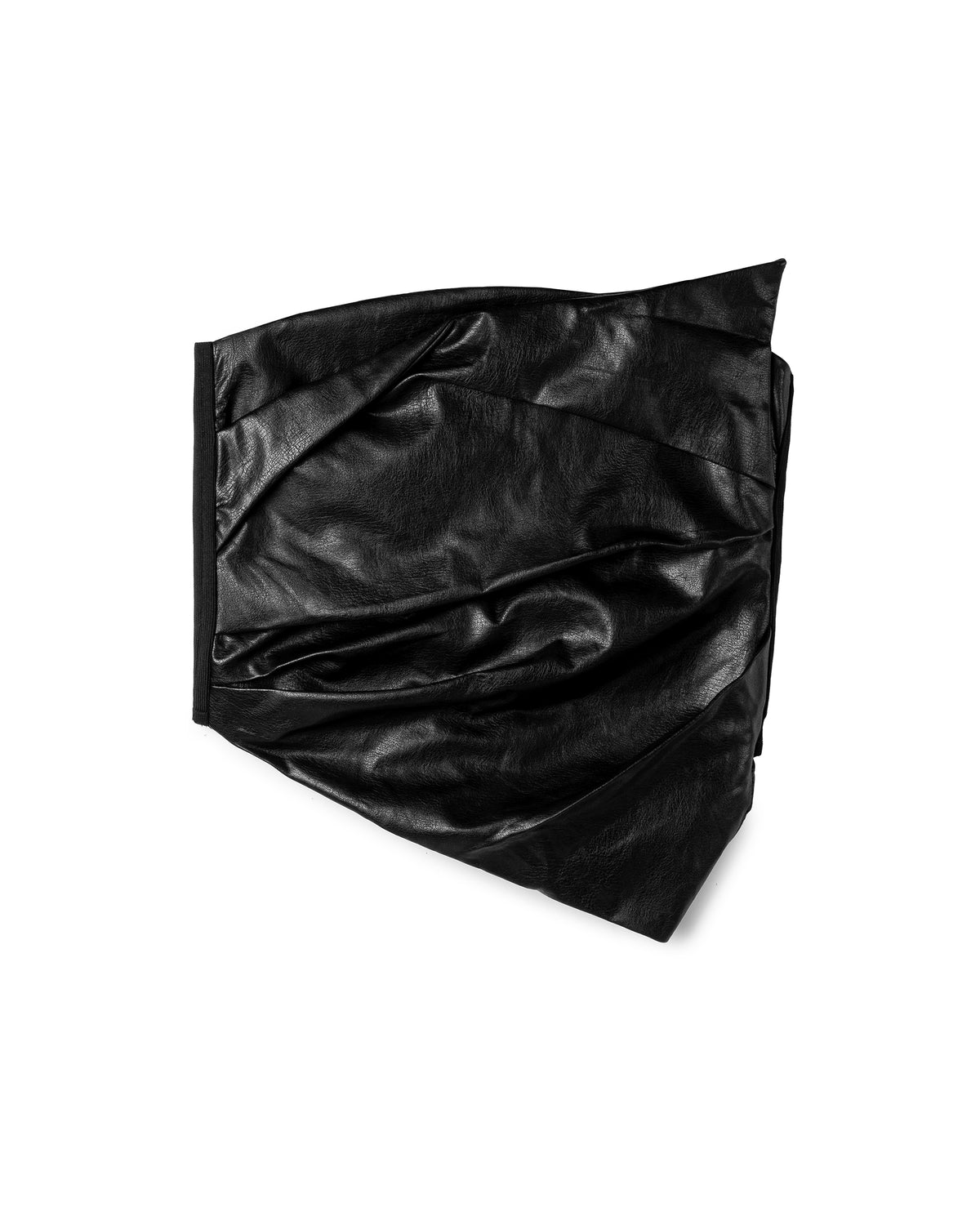 Sculptural Gathered Leather Tube Top