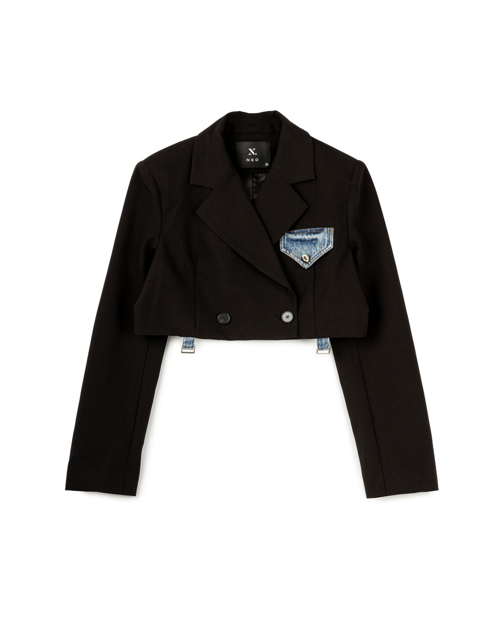Suit Blazer With Denim Elements