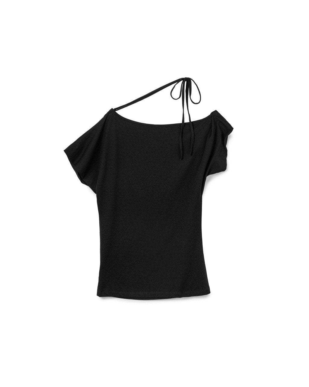 Asym Off-Shoulder Neck Tie Top