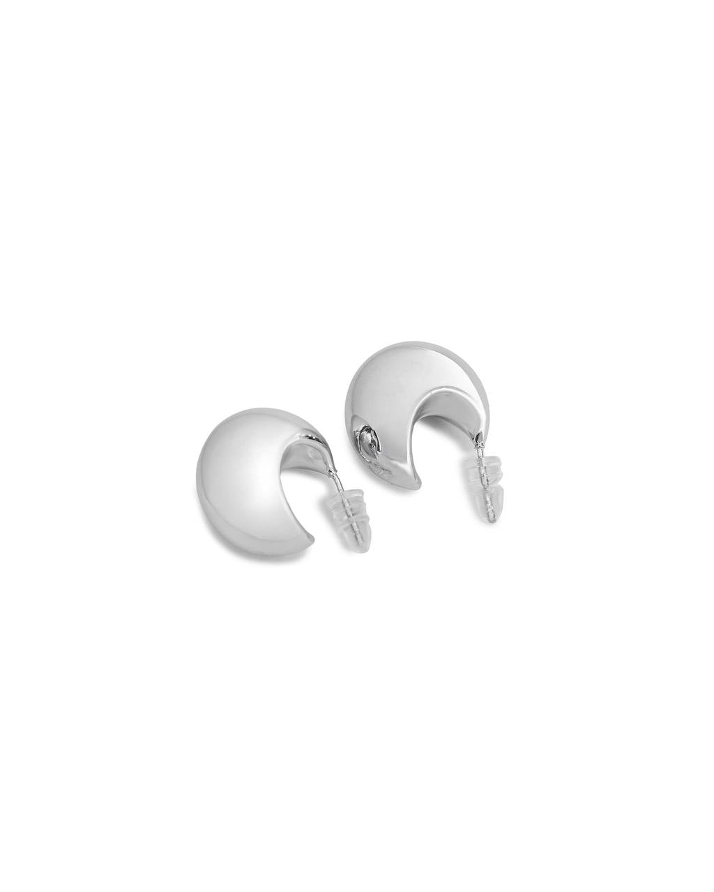 Crescent Dome Hoops Earrings