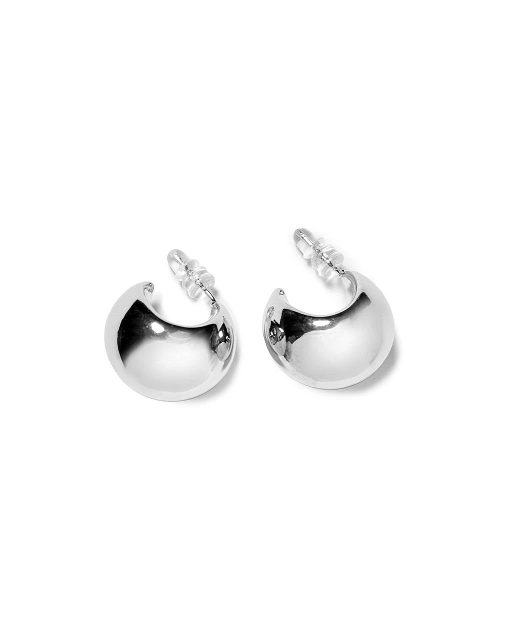 Crescent Dome Hoops Earrings