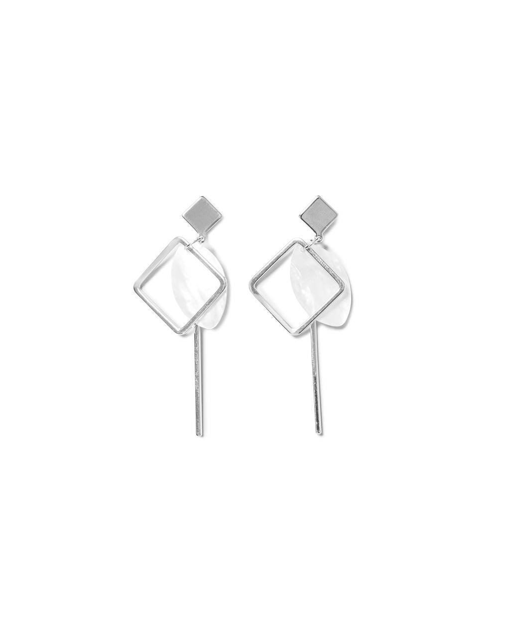 Geometric Shell Drop Earrings