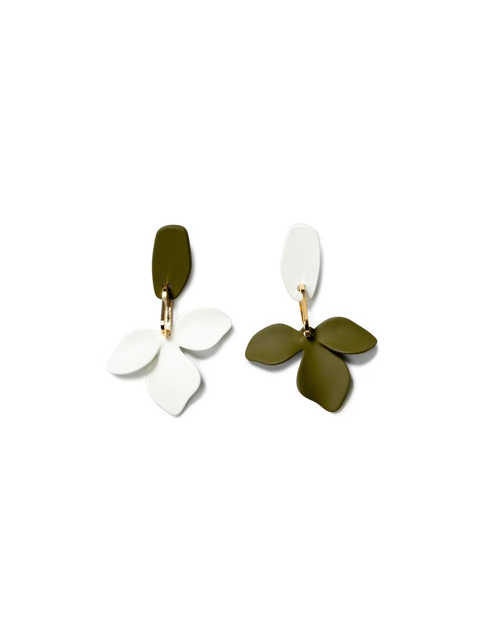 Olive Petal Drop Earrings