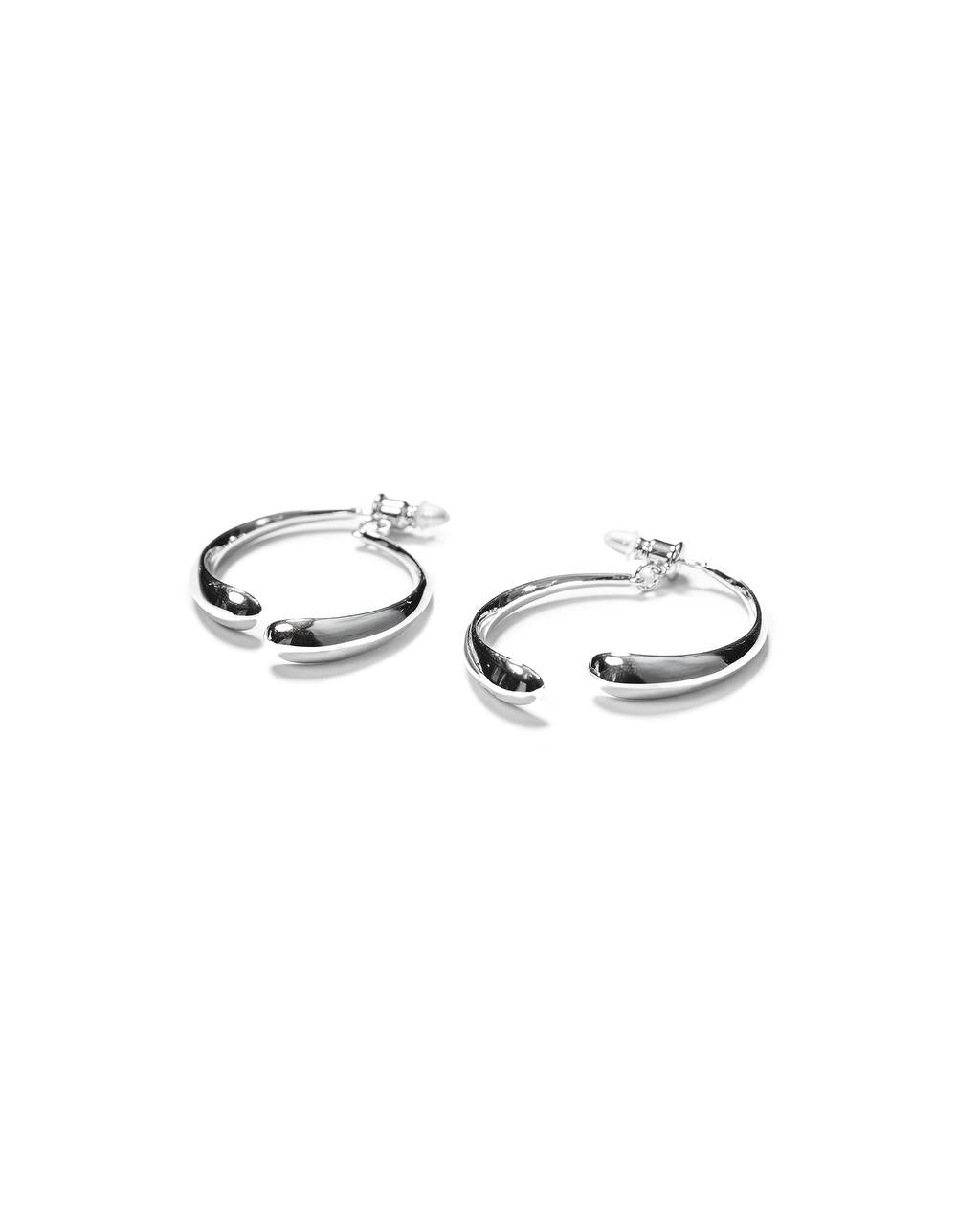 Modern Crescent Hoop Earrings