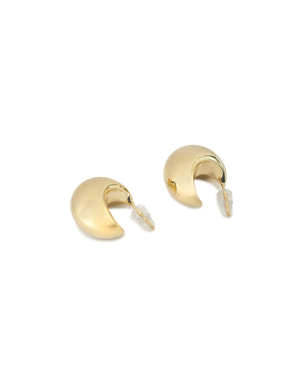 Crescent Dome Hoops Earrings