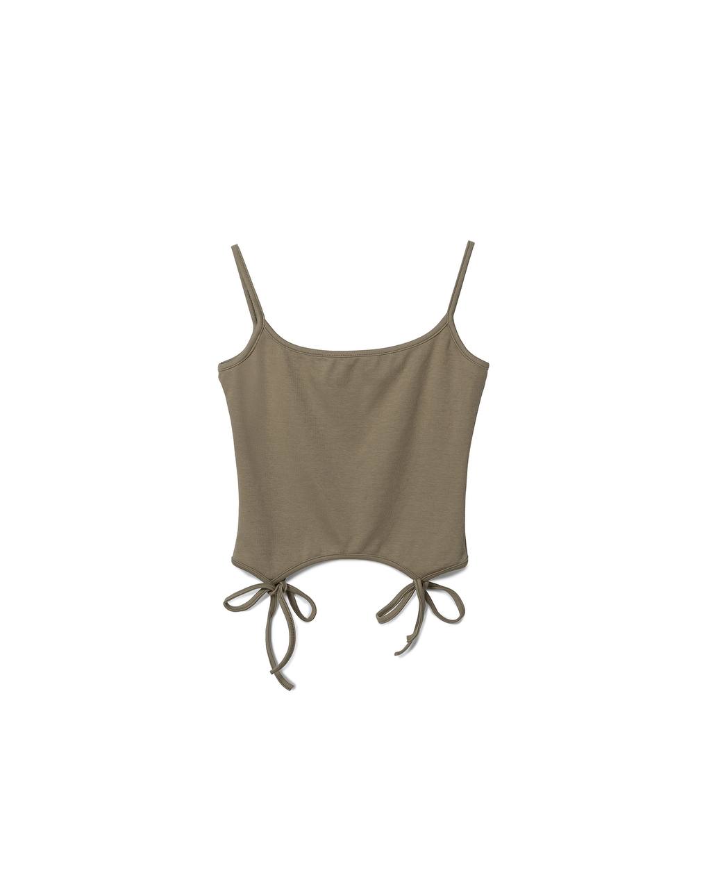 Side-Tie Ribbed Knit Top