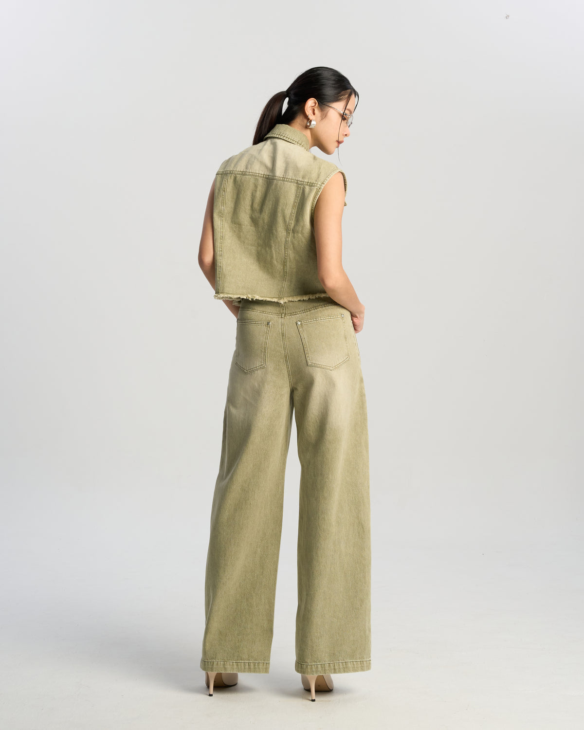 Asymmetric Sage Vest