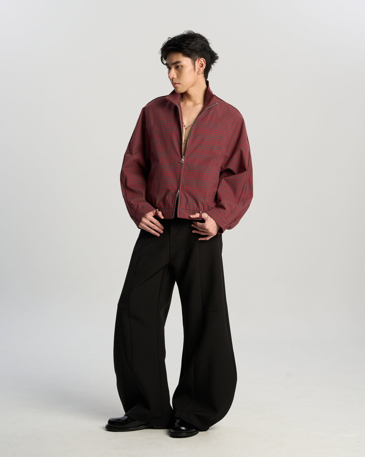 Check Half-Zip Jacket