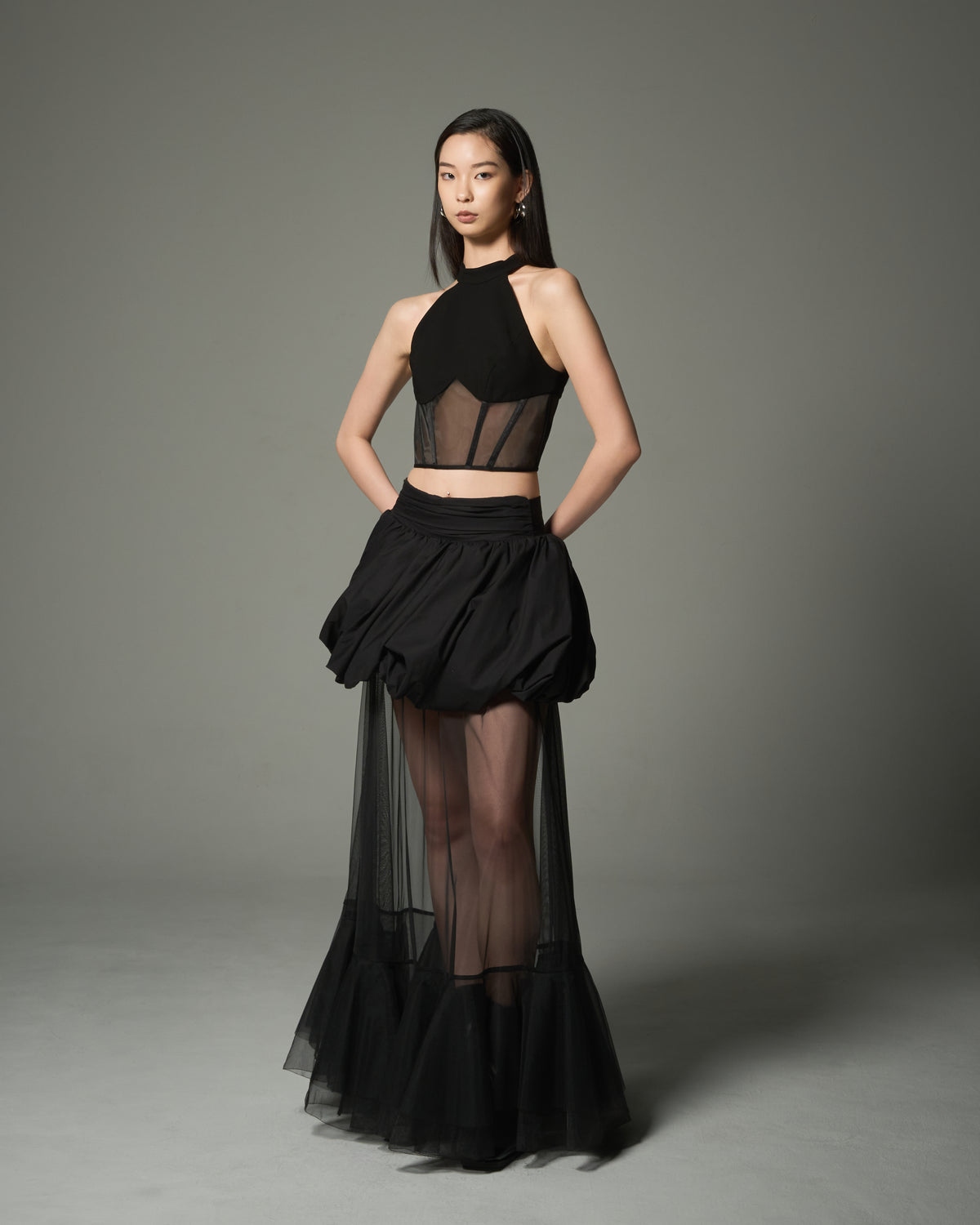 Structured Balloon Mesh Tutu skirt