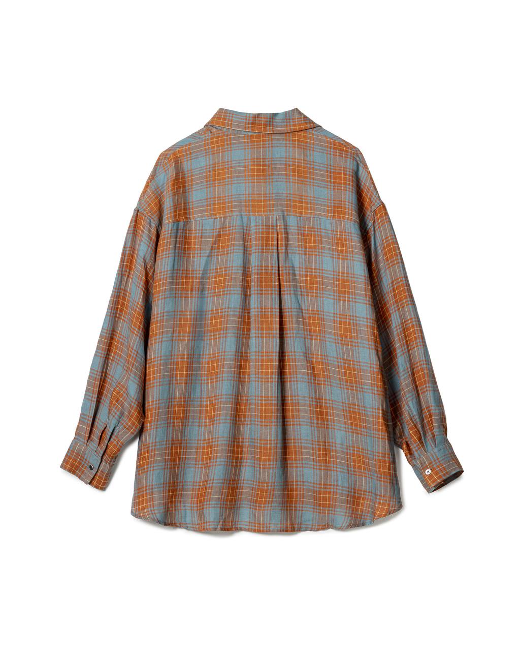 Oversized Linen Plaid Shirt