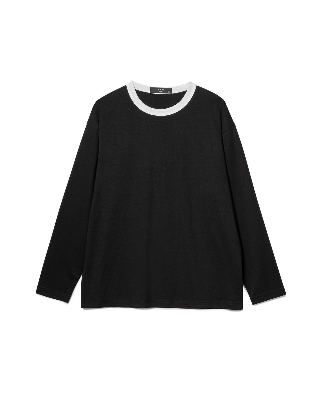 Minimalist Contrast-Neck Top