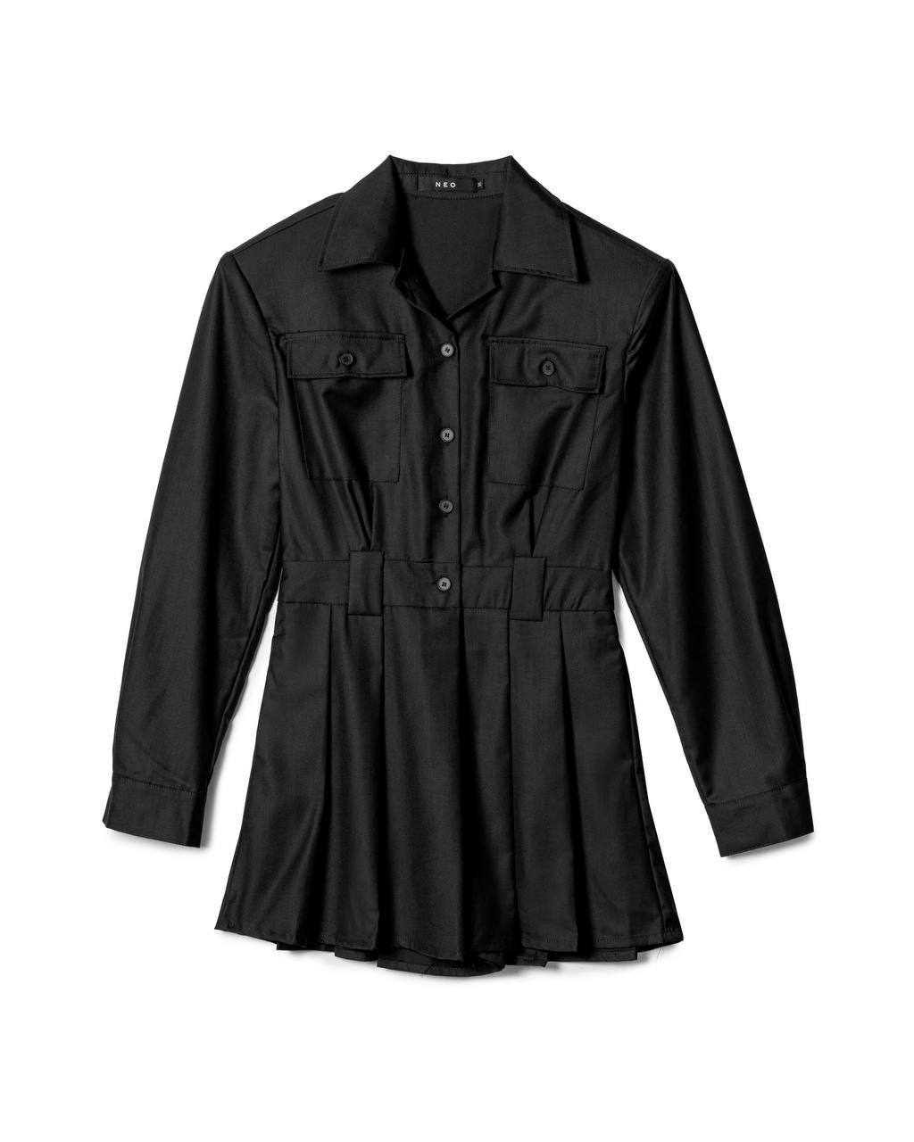 Structured Pleated Romper