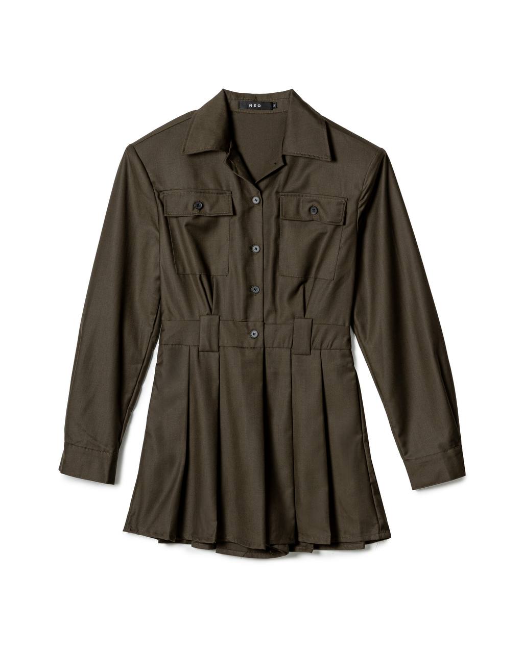 Structured Pleated Romper