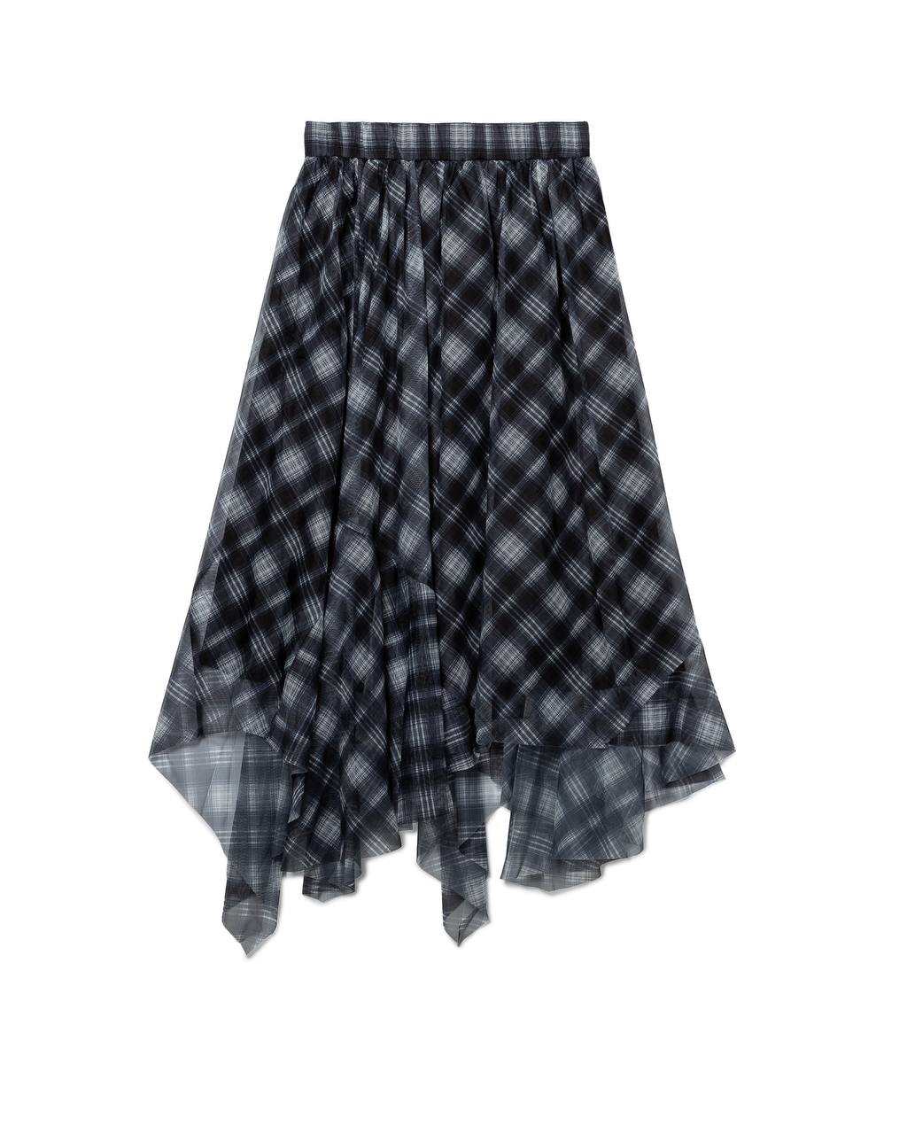 Asymmetric Plaid Skirt