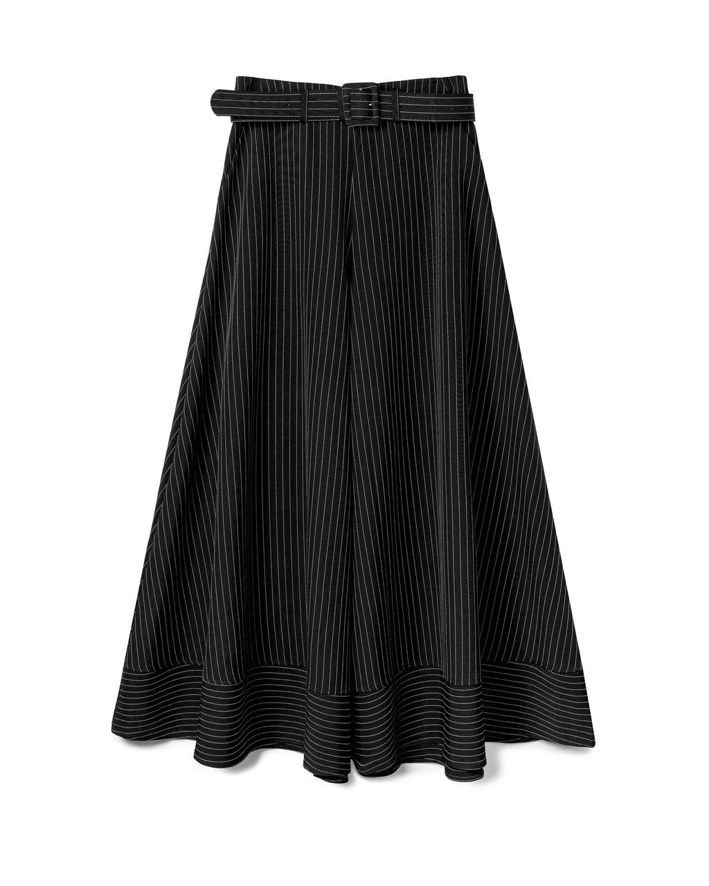Elegant Belted Pinstripe Trousers